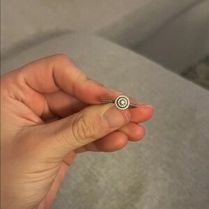 Silver Crystal Pandora Ring